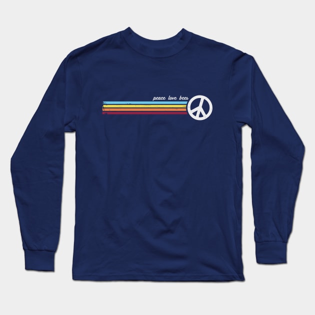 Peace Love Bees Long Sleeve T-Shirt by Jitterfly